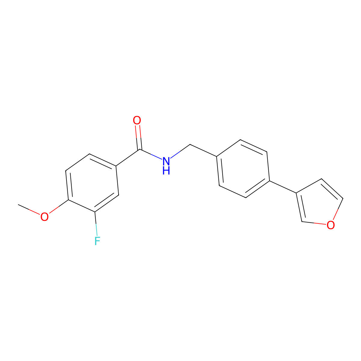 3-fluoro-N-(4-(furan-3-yl)benzyl)-4-methoxybenzamide molecular structure, CAS 2034379-57-0