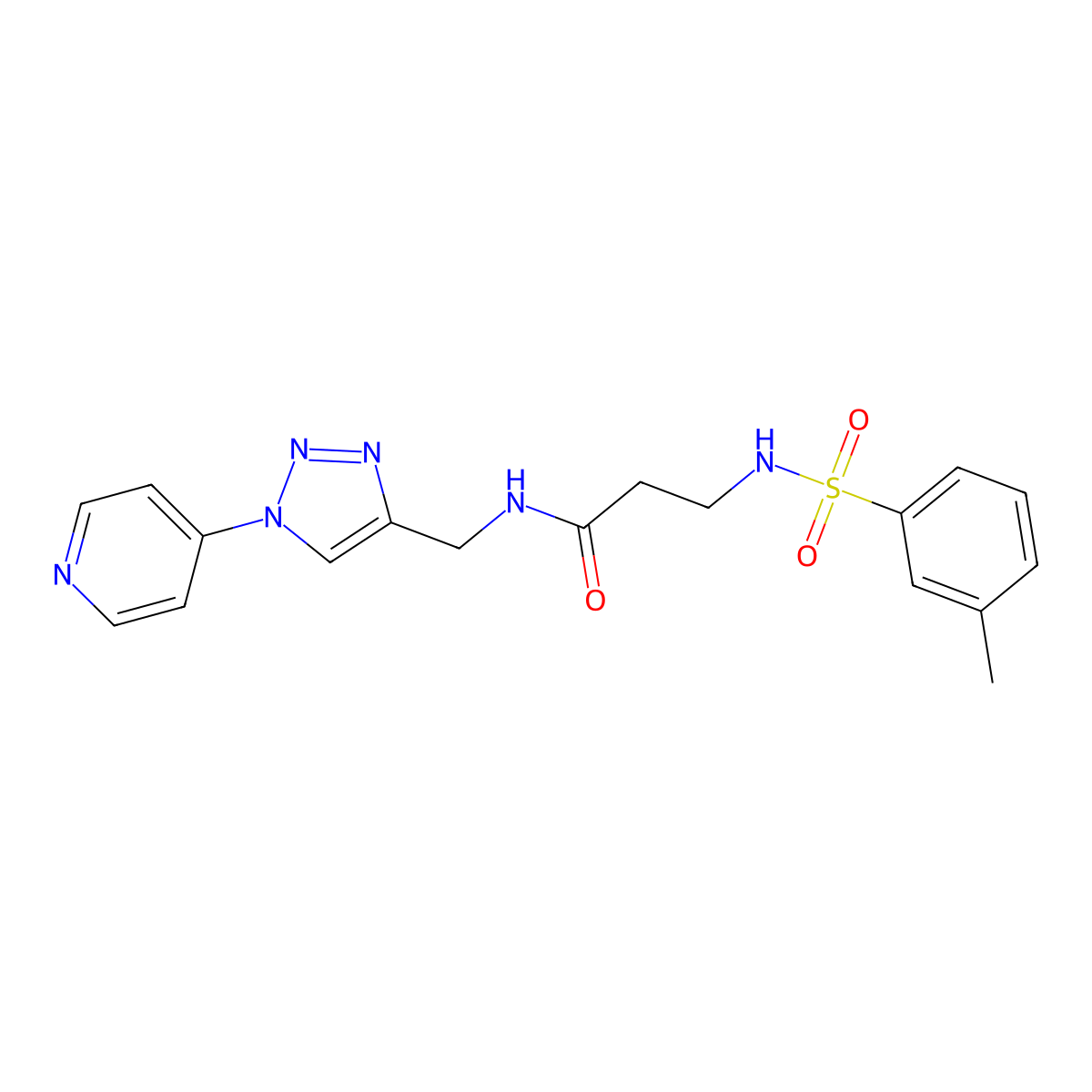 3-(3-methylbenzenesulfonamido)-N-{[1-(pyridin-4-yl)-1H-1,2,3-triazol-4-yl]methyl}propanamide molecular structure, CAS 2034379-59-2