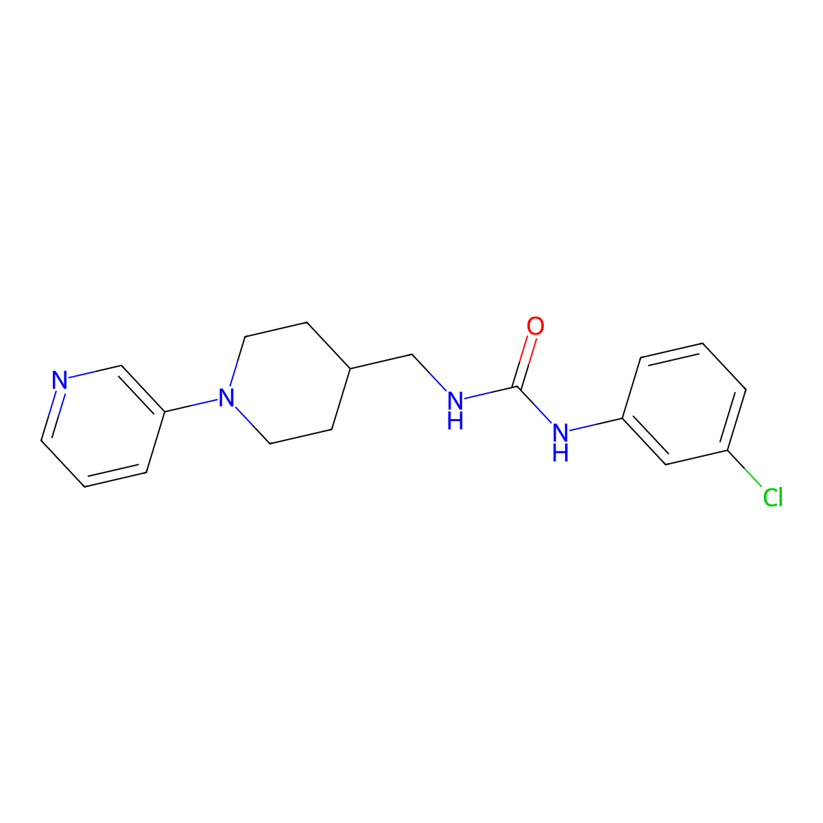 1-(3-Chlorophenyl)-3-{[1-(pyridin-3-yl)piperidin-4-yl]methyl}urea molecular structure, CAS 2034379-60-5