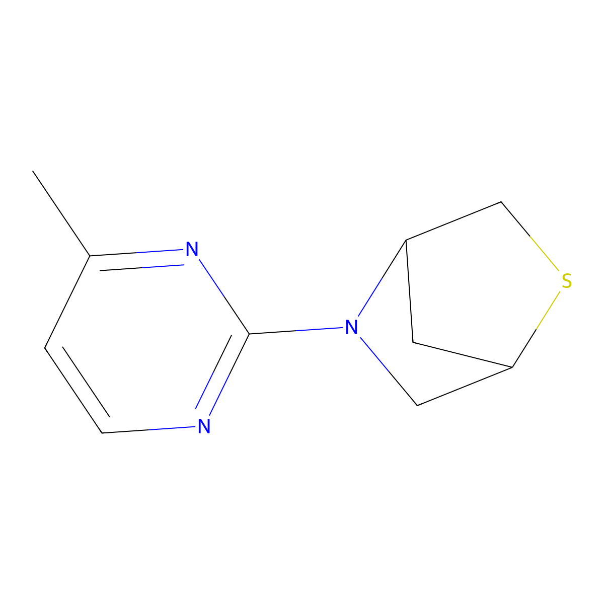 5-(4-Methylpyrimidin-2-yl)-2-thia-5-azabicyclo[2.2.1]heptane molecular structure, CAS 2034379-71-8
