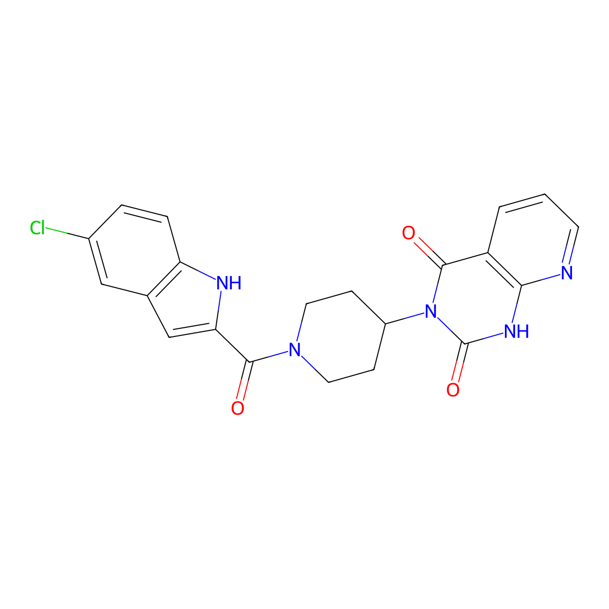 3-(1-(5-chloro-1H-indole-2-carbonyl)piperidin-4-yl)pyrido[2,3-d]pyrimidine-2,4(1H,3H)-dione molecular structure, CAS 2034379-72-9