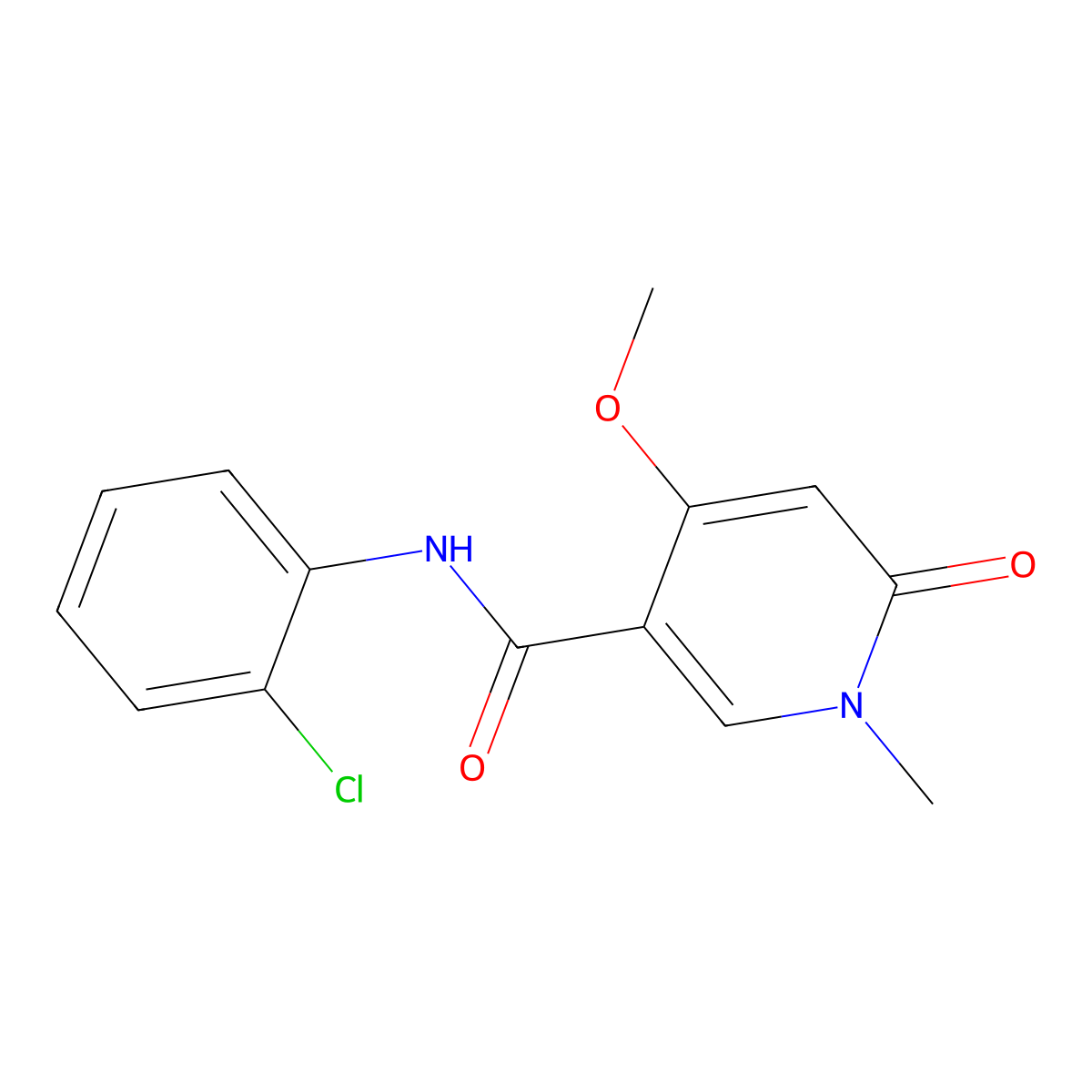 N-(2-chlorophenyl)-4-methoxy-1-methyl-6-oxo-1,6-dihydropyridine-3-carboxamide molecular structure, CAS 2034379-73-0