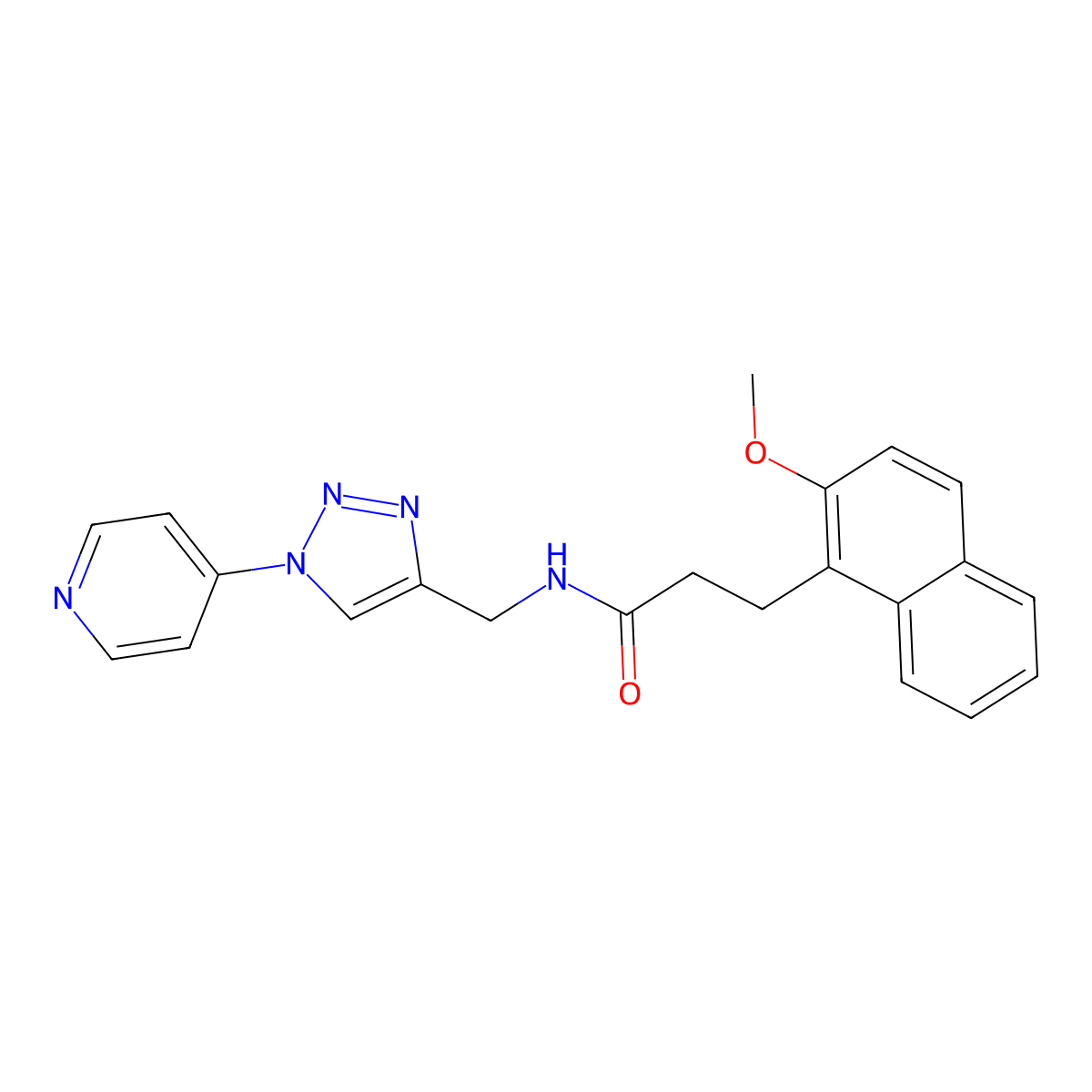 3-(2-methoxynaphthalen-1-yl)-N-((1-(pyridin-4-yl)-1H-1,2,3-triazol-4-yl)methyl)propanamide molecular structure, CAS 2034379-75-2