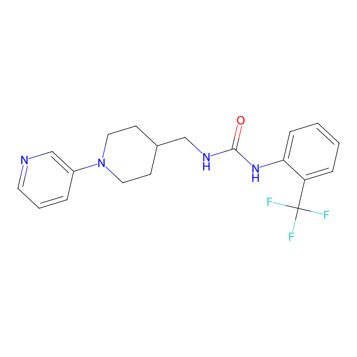 1-{[1-(Pyridin-3-yl)piperidin-4-yl]methyl}-3-[2-(trifluoromethyl)phenyl]urea molecular structure, CAS 2034379-78-5