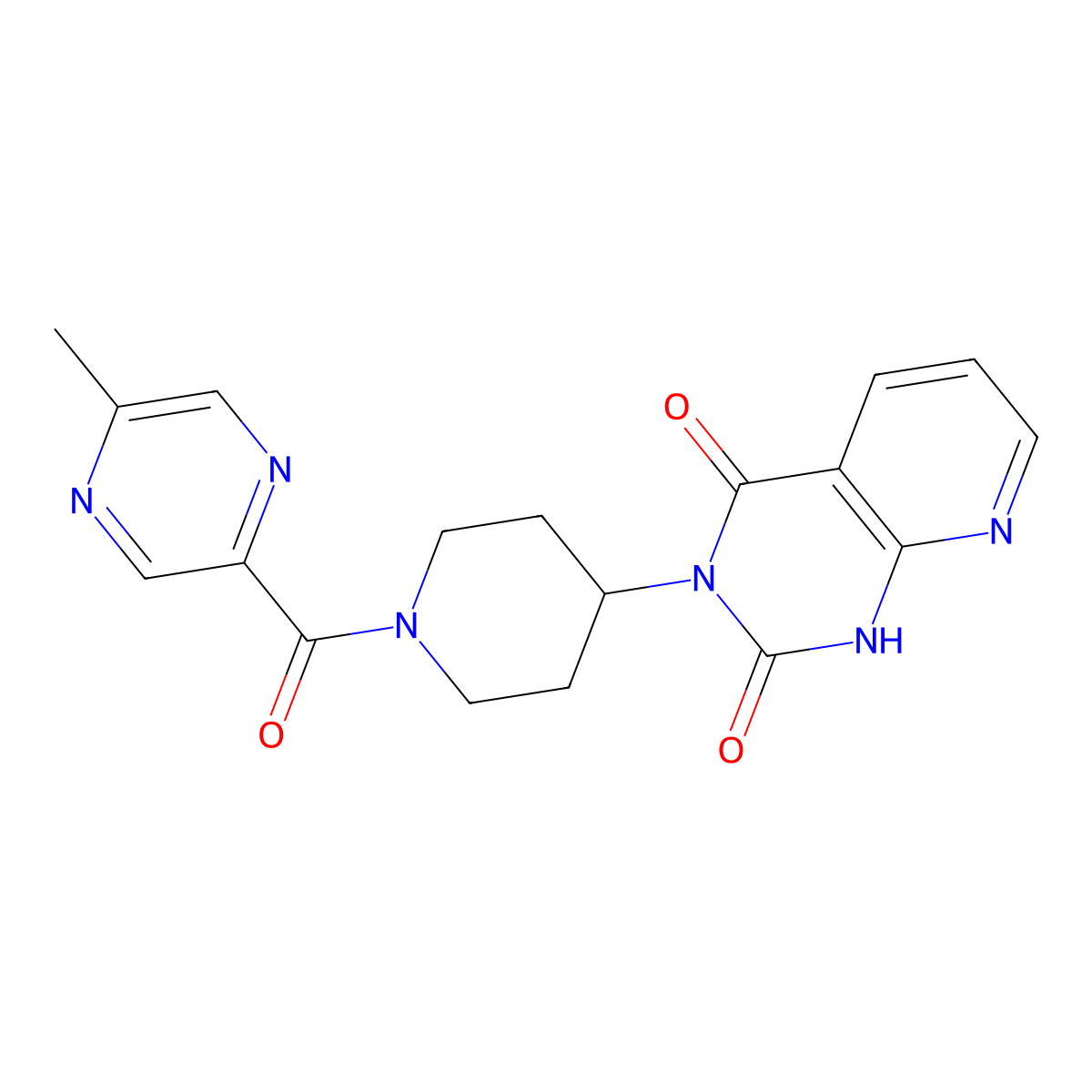 3-(1-(5-methylpyrazine-2-carbonyl)piperidin-4-yl)pyrido[2,3-d]pyrimidine-2,4(1H,3H)-dione molecular structure, CAS 2034379-85-4
