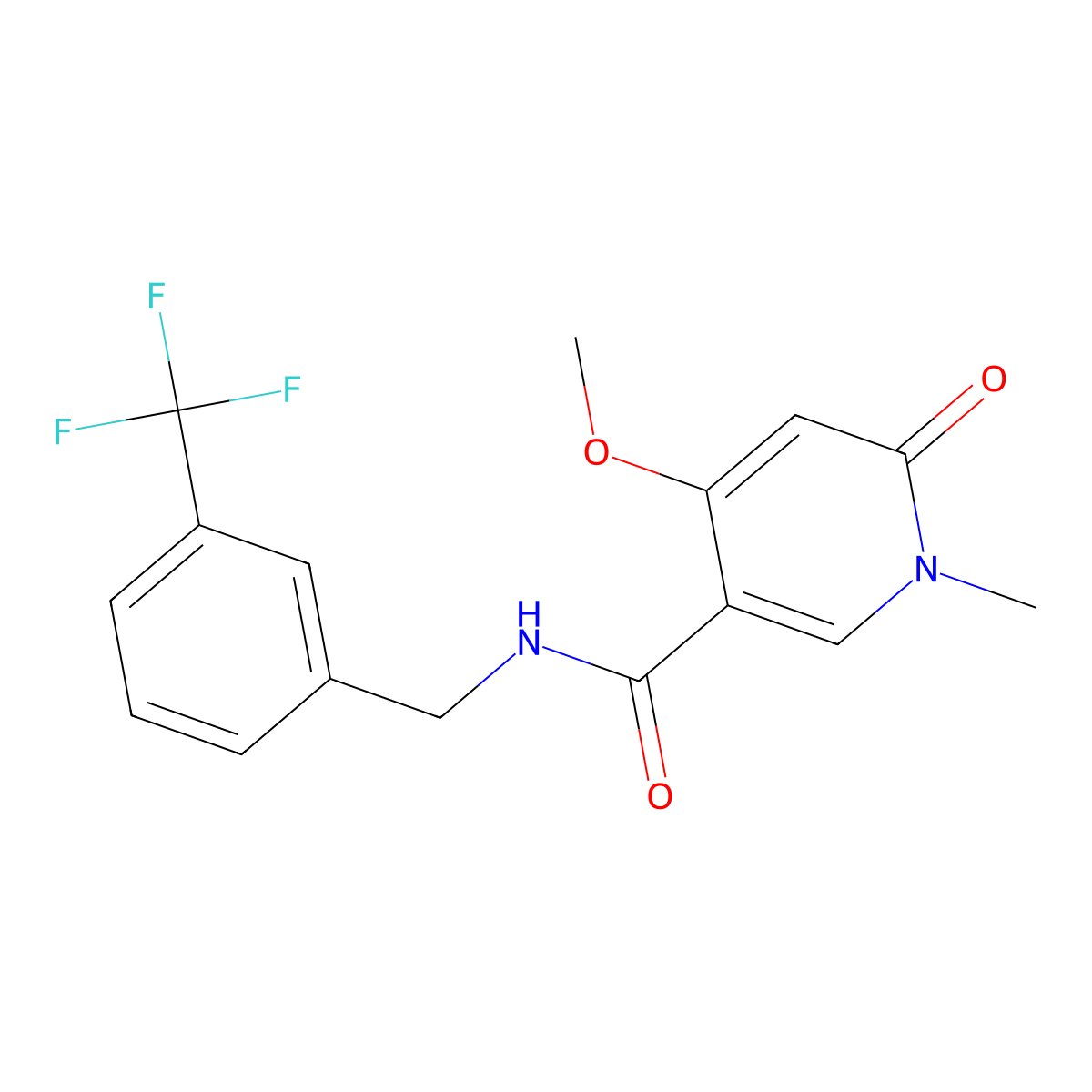4-methoxy-1-methyl-6-oxo-N-(3-(trifluoromethyl)benzyl)-1,6-dihydropyridine-3-carboxamide molecular structure, CAS 2034379-90-1
