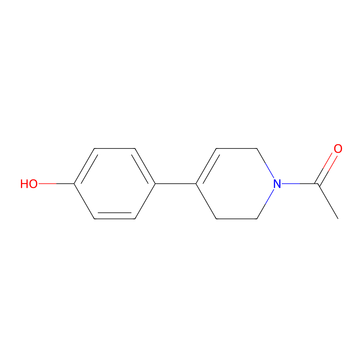 1-[4-(4-Hydroxyphenyl)-1,2,3,6-tetrahydropyridin-1-yl]ethan-1-one molecular structure, CAS 203438-46-4