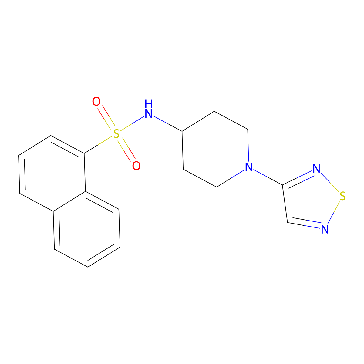 N-[1-(1,2,5-thiadiazol-3-yl)piperidin-4-yl]naphthalene-1-sulfonamide molecular structure, CAS 2034380-03-3