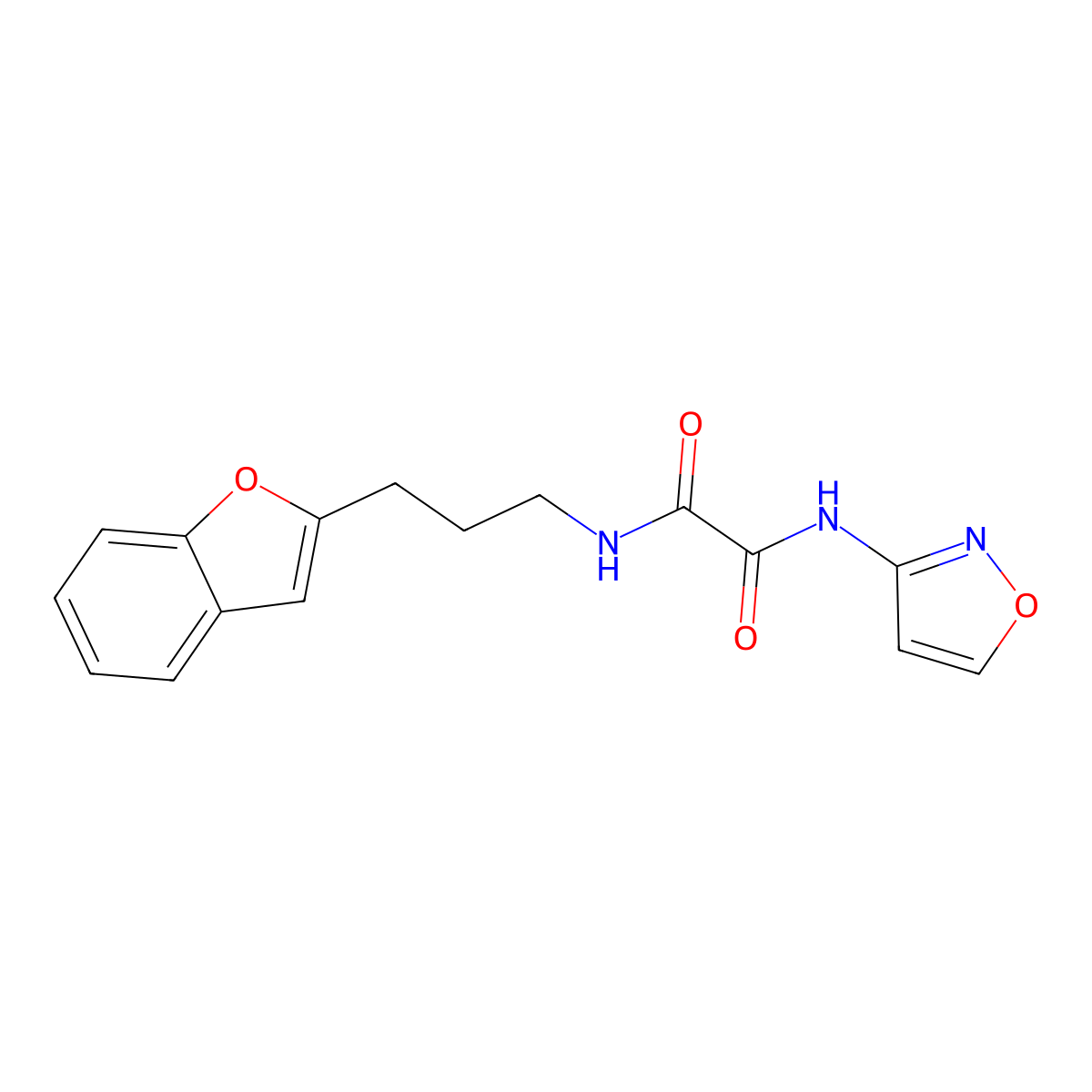 N1-(3-(benzofuran-2-yl)propyl)-N2-(isoxazol-3-yl)oxalamide molecular structure, CAS 2034380-04-4