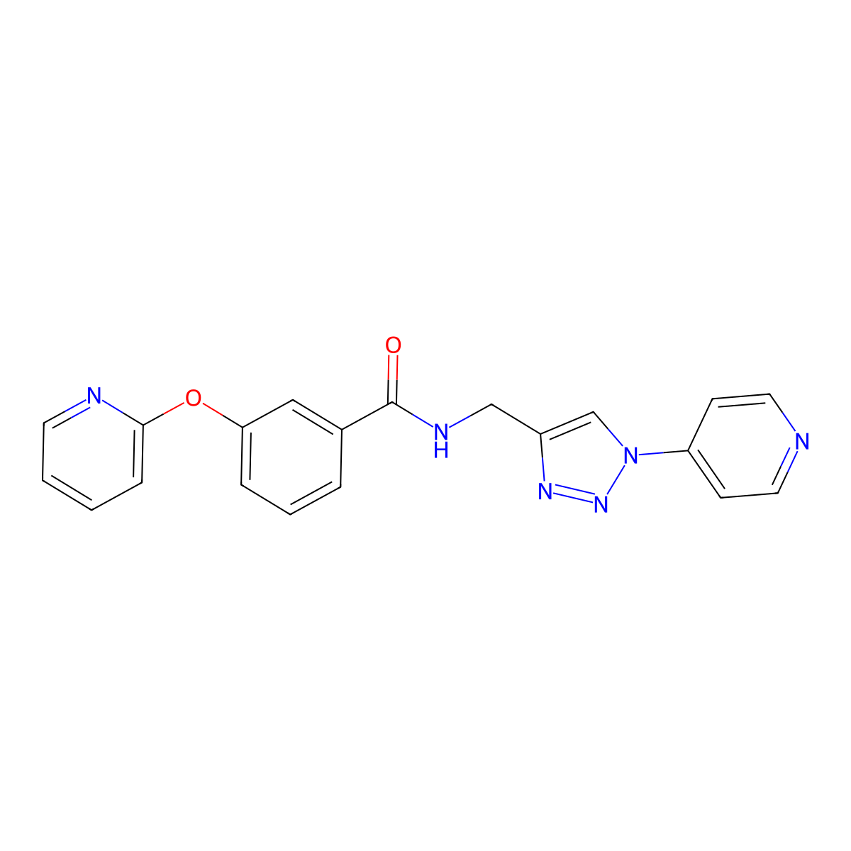 3-(pyridin-2-yloxy)-N-((1-(pyridin-4-yl)-1H-1,2,3-triazol-4-yl)methyl)benzamide molecular structure, CAS 2034380-06-6