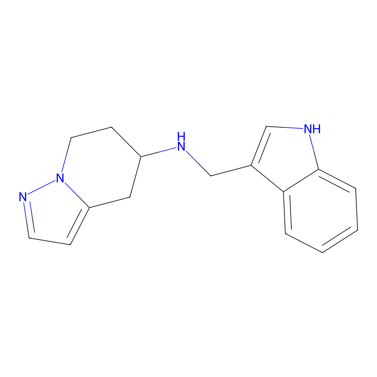 N-((1H-indol-3-yl)methyl)-4,5,6,7-tetrahydropyrazolo[1,5-a]pyridin-5-amine molecular structure, CAS 2034380-10-2