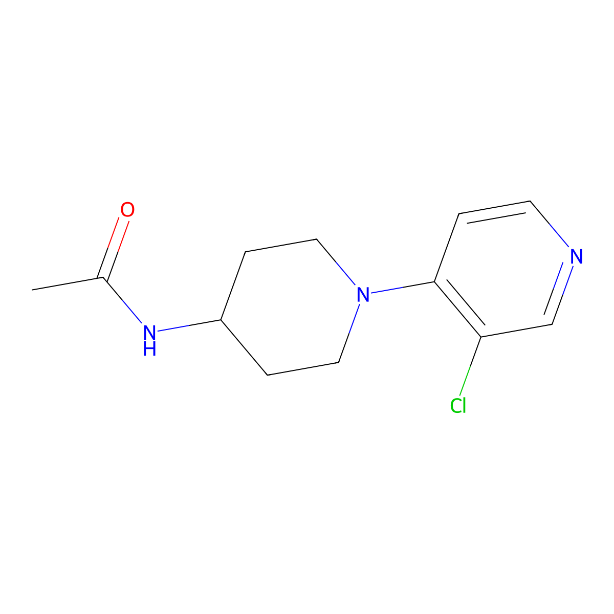 N-(1-(3-chloropyridin-4-yl)piperidin-4-yl)acetamide molecular structure, CAS 2034380-14-6