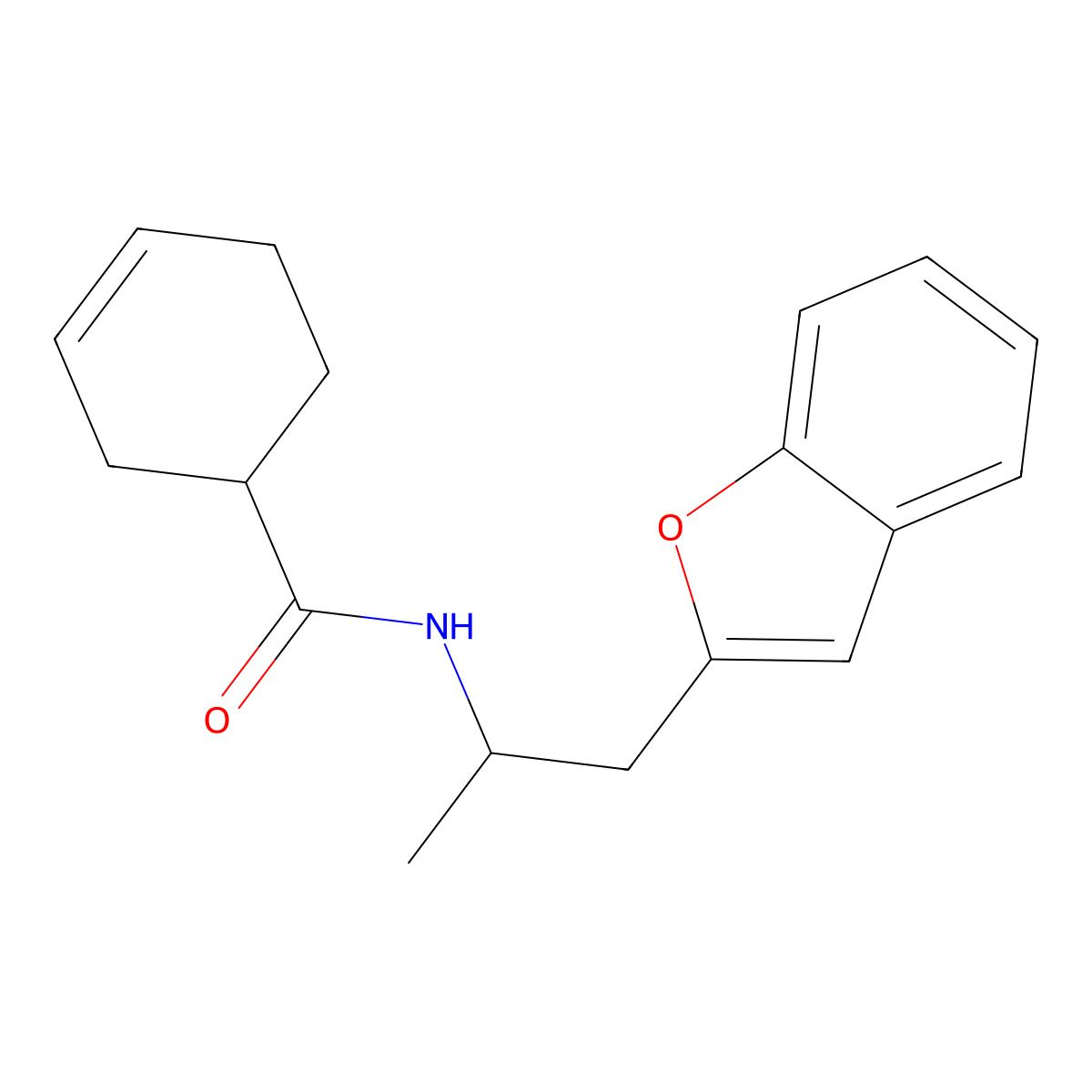 N-(1-(benzofuran-2-yl)propan-2-yl)cyclohex-3-enecarboxamide molecular structure, CAS 2034380-17-9