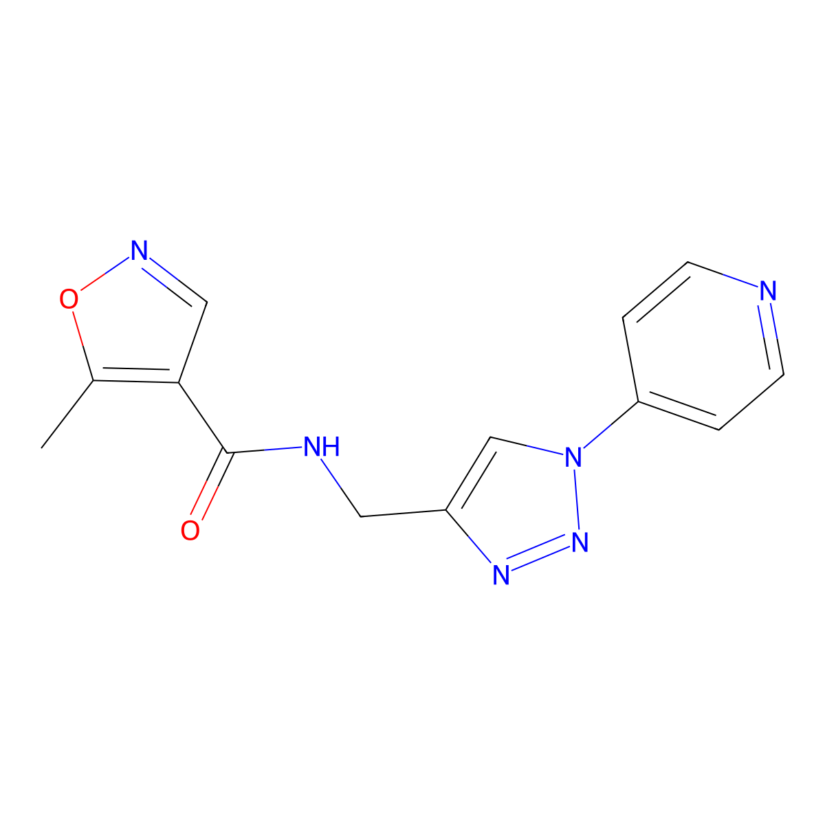 5-methyl-N-((1-(pyridin-4-yl)-1H-1,2,3-triazol-4-yl)methyl)isoxazole-4-carboxamide molecular structure, CAS 2034380-18-0