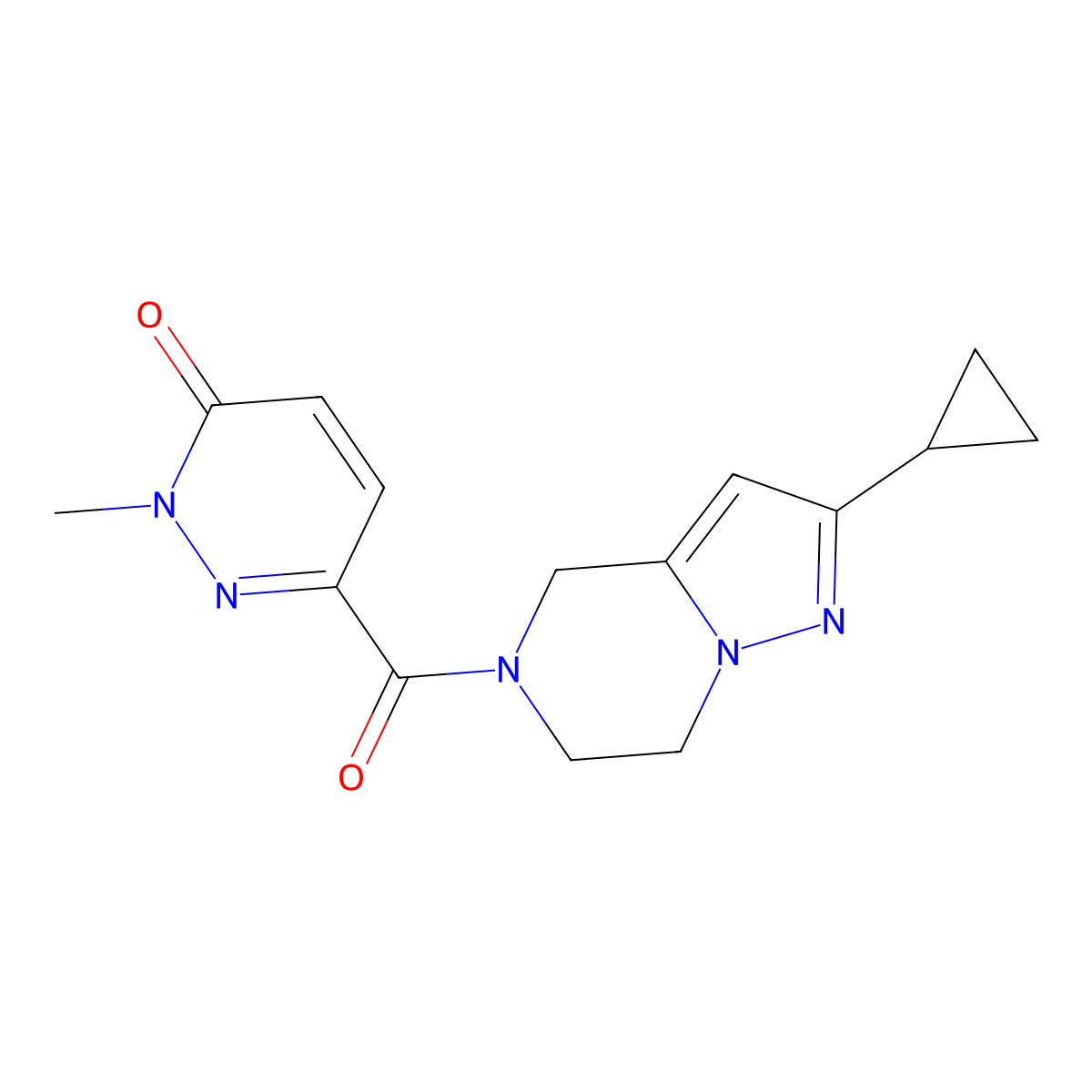 6-(2-cyclopropyl-4,5,6,7-tetrahydropyrazolo[1,5-a]pyrazine-5-carbonyl)-2-methylpyridazin-3(2H)-one molecular structure, CAS 2034380-25-9