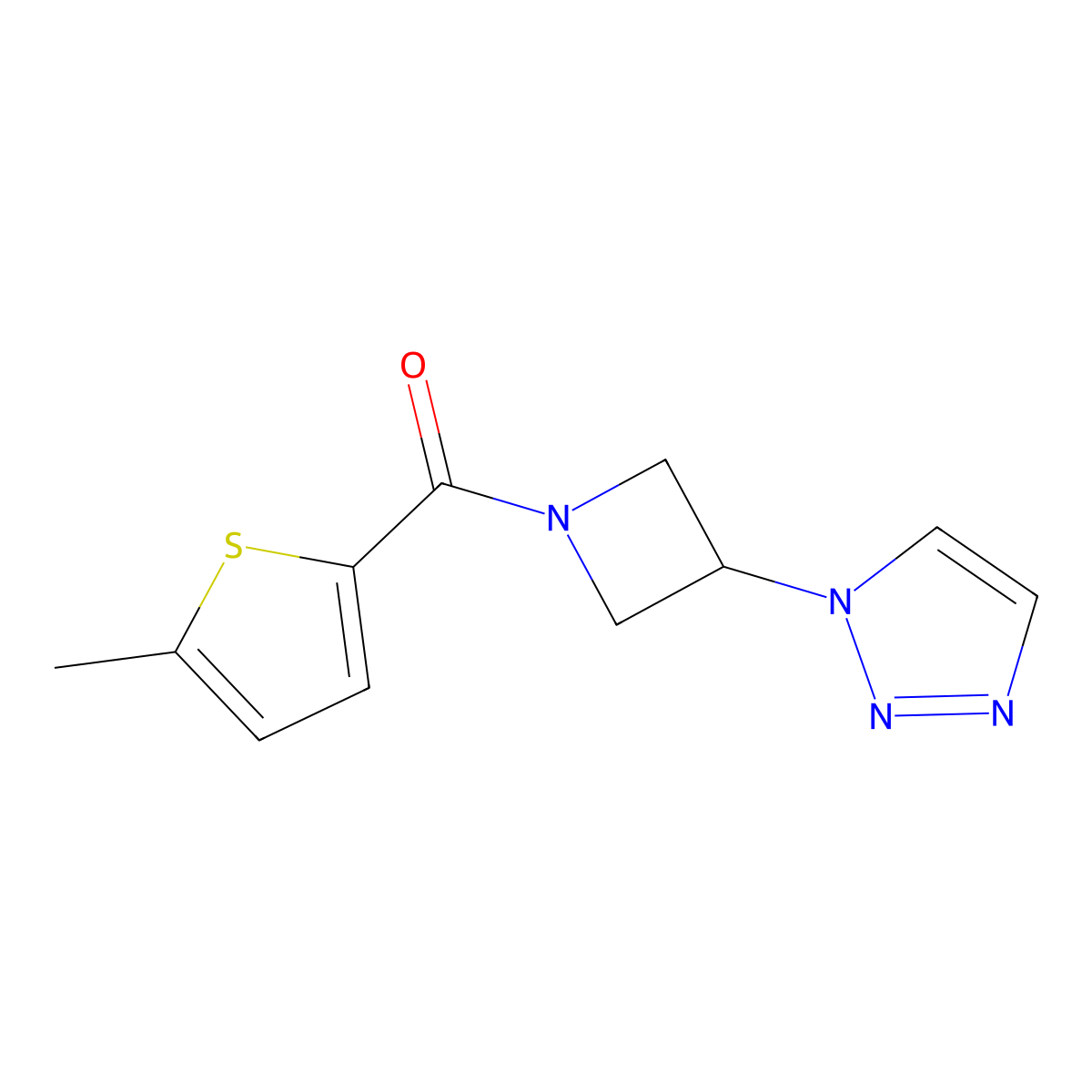 (3-(1H-1,2,3-triazol-1-yl)azetidin-1-yl)(5-methylthiophen-2-yl)methanone molecular structure, CAS 2034380-30-6
