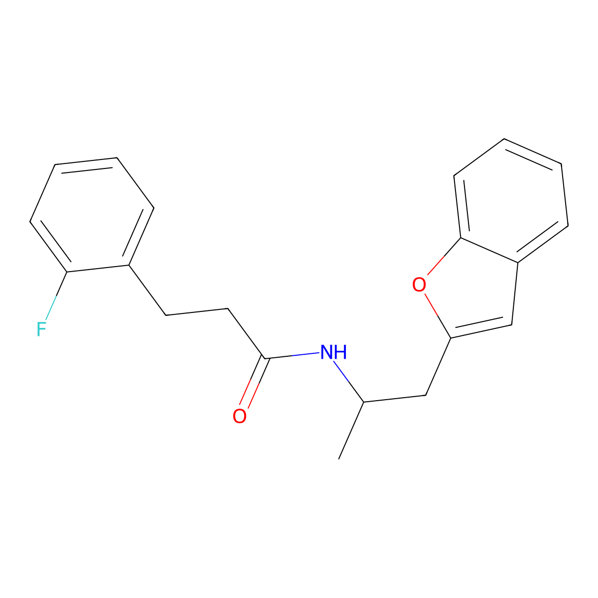 N-(1-(benzofuran-2-yl)propan-2-yl)-3-(2-fluorophenyl)propanamide molecular structure, CAS 2034380-31-7