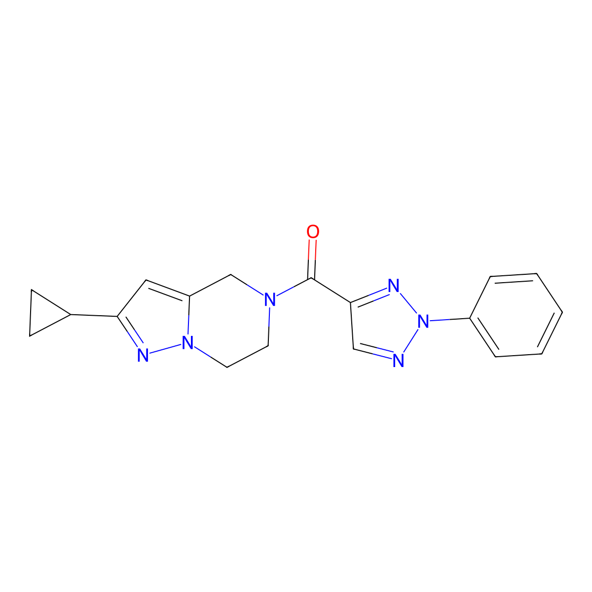 (2-cyclopropyl-6,7-dihydropyrazolo[1,5-a]pyrazin-5(4H)-yl)(2-phenyl-2H-1,2,3-triazol-4-yl)methanone molecular structure, CAS 2034380-33-9