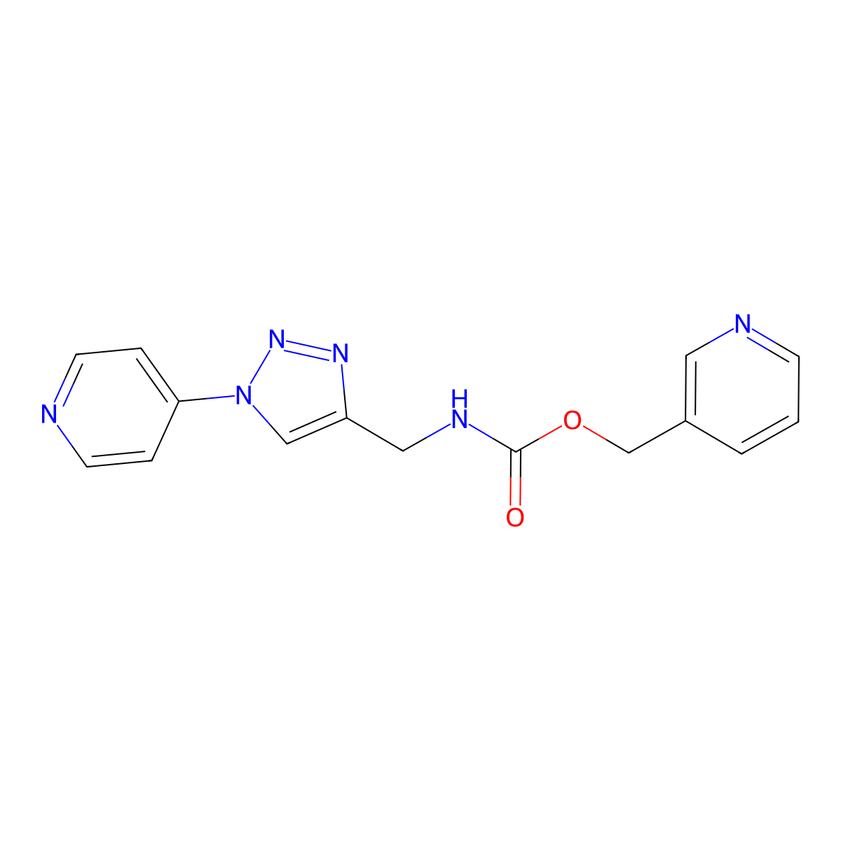 pyridin-3-ylmethyl ((1-(pyridin-4-yl)-1H-1,2,3-triazol-4-yl)methyl)carbamate molecular structure, CAS 2034380-49-7