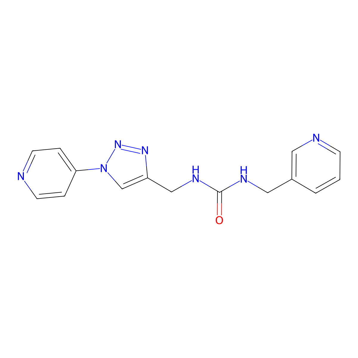 1-(pyridin-3-ylmethyl)-3-((1-(pyridin-4-yl)-1H-1,2,3-triazol-4-yl)methyl)urea molecular structure, CAS 2034380-58-8
