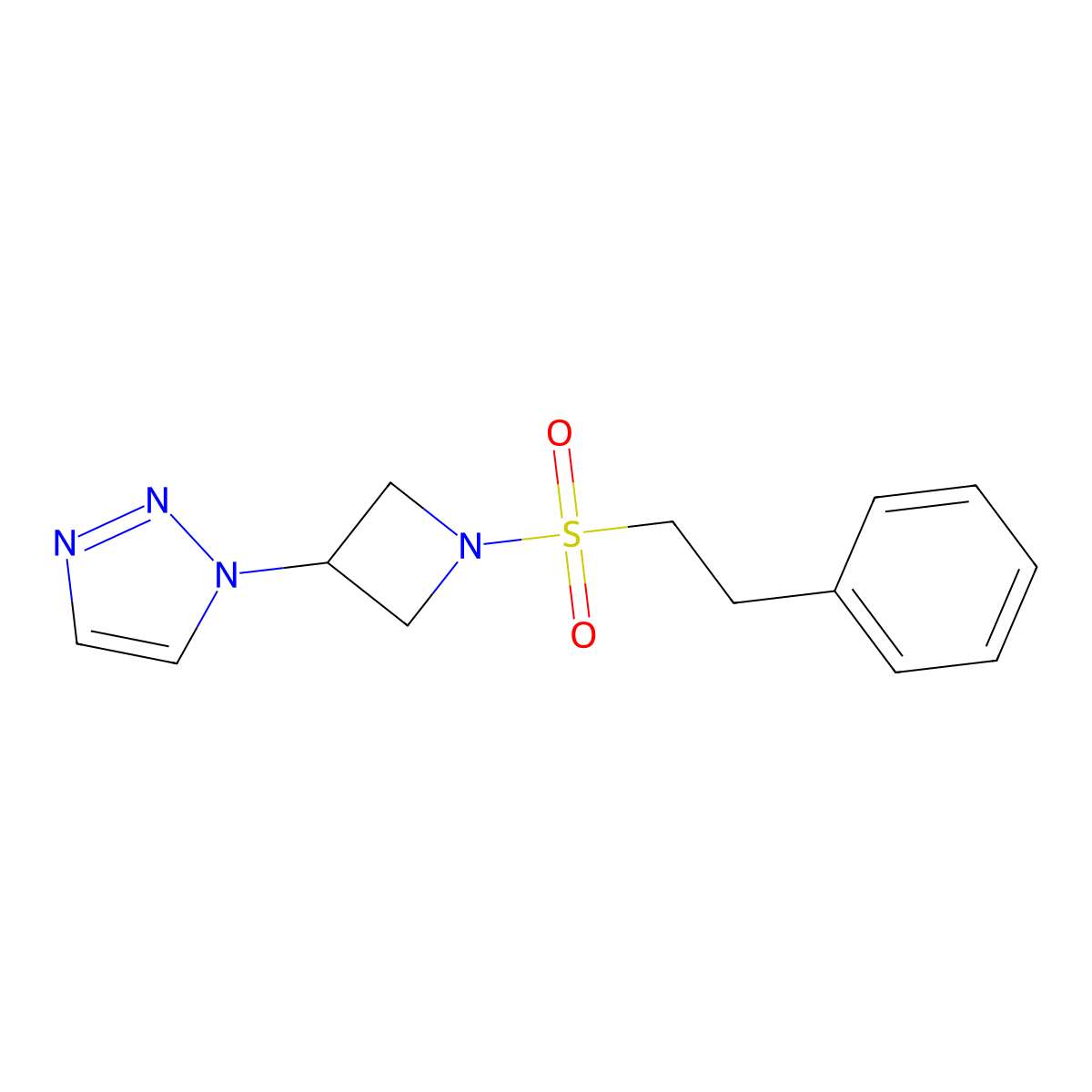 1-(1-(phenethylsulfonyl)azetidin-3-yl)-1H-1,2,3-triazole molecular structure, CAS 2034380-71-5