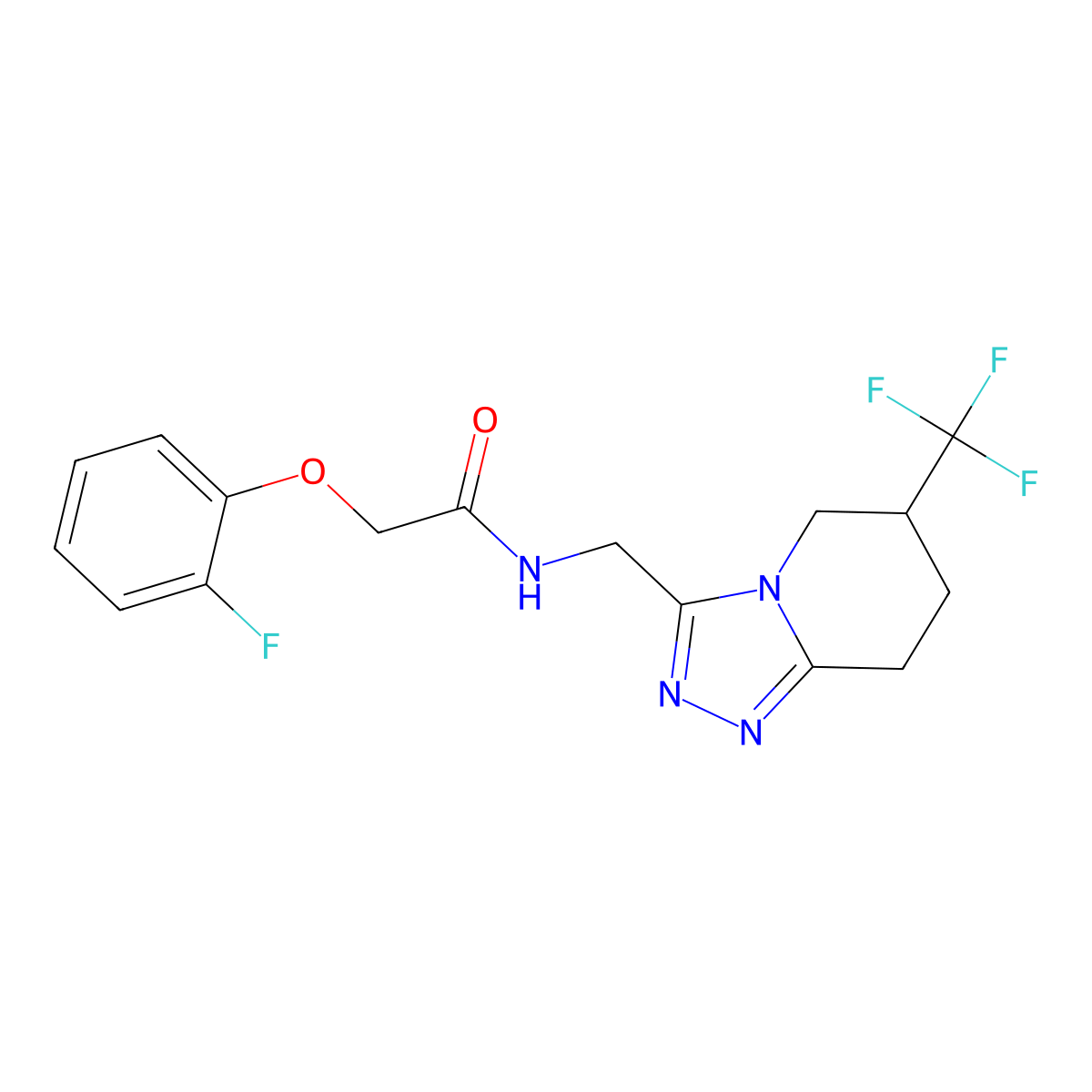 2-(2-fluorophenoxy)-N-((6-(trifluoromethyl)-5,6,7,8-tetrahydro-[1,2,4]triazolo[4,3-a]pyridin-3-yl)methyl)acetamide molecular structure, CAS 2034380-73-7