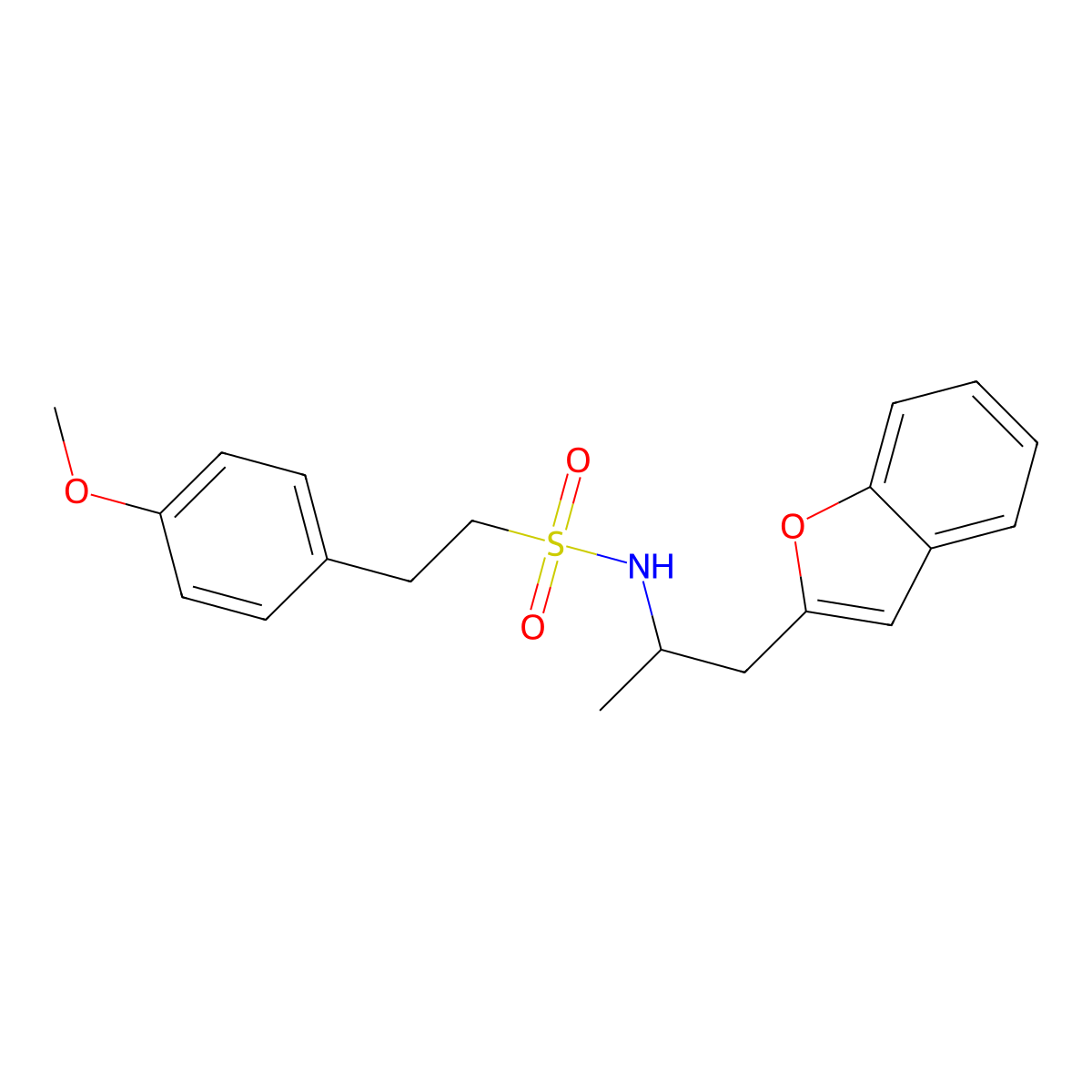 N-(1-(benzofuran-2-yl)propan-2-yl)-2-(4-methoxyphenyl)ethanesulfonamide molecular structure, CAS 2034380-76-0
