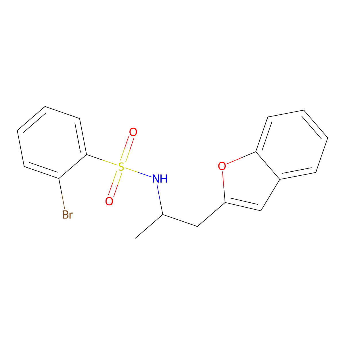 N-(1-(benzofuran-2-yl)propan-2-yl)-2-bromobenzenesulfonamide molecular structure, CAS 2034380-85-1