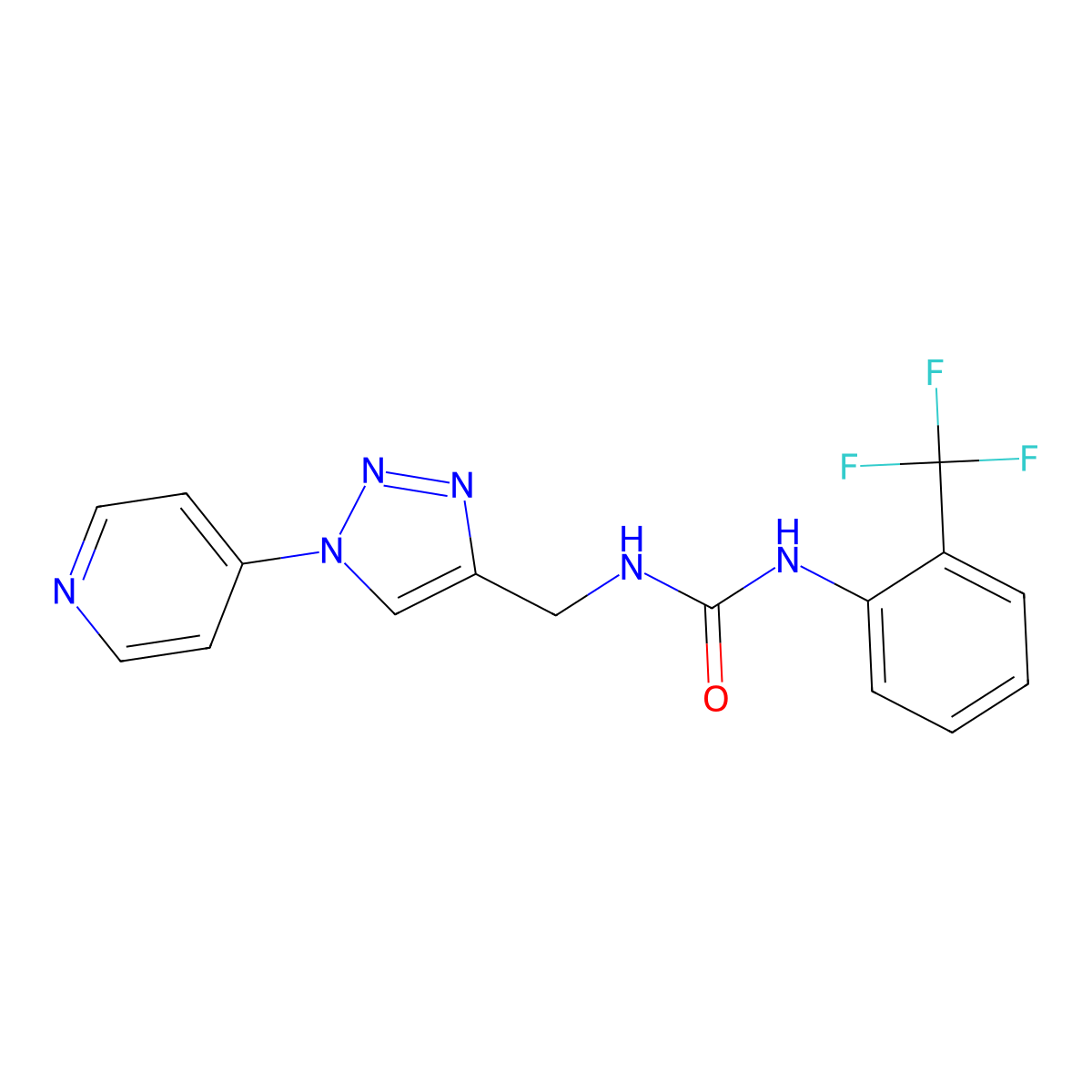 1-((1-(pyridin-4-yl)-1H-1,2,3-triazol-4-yl)methyl)-3-(2-(trifluoromethyl)phenyl)urea molecular structure, CAS 2034380-87-3