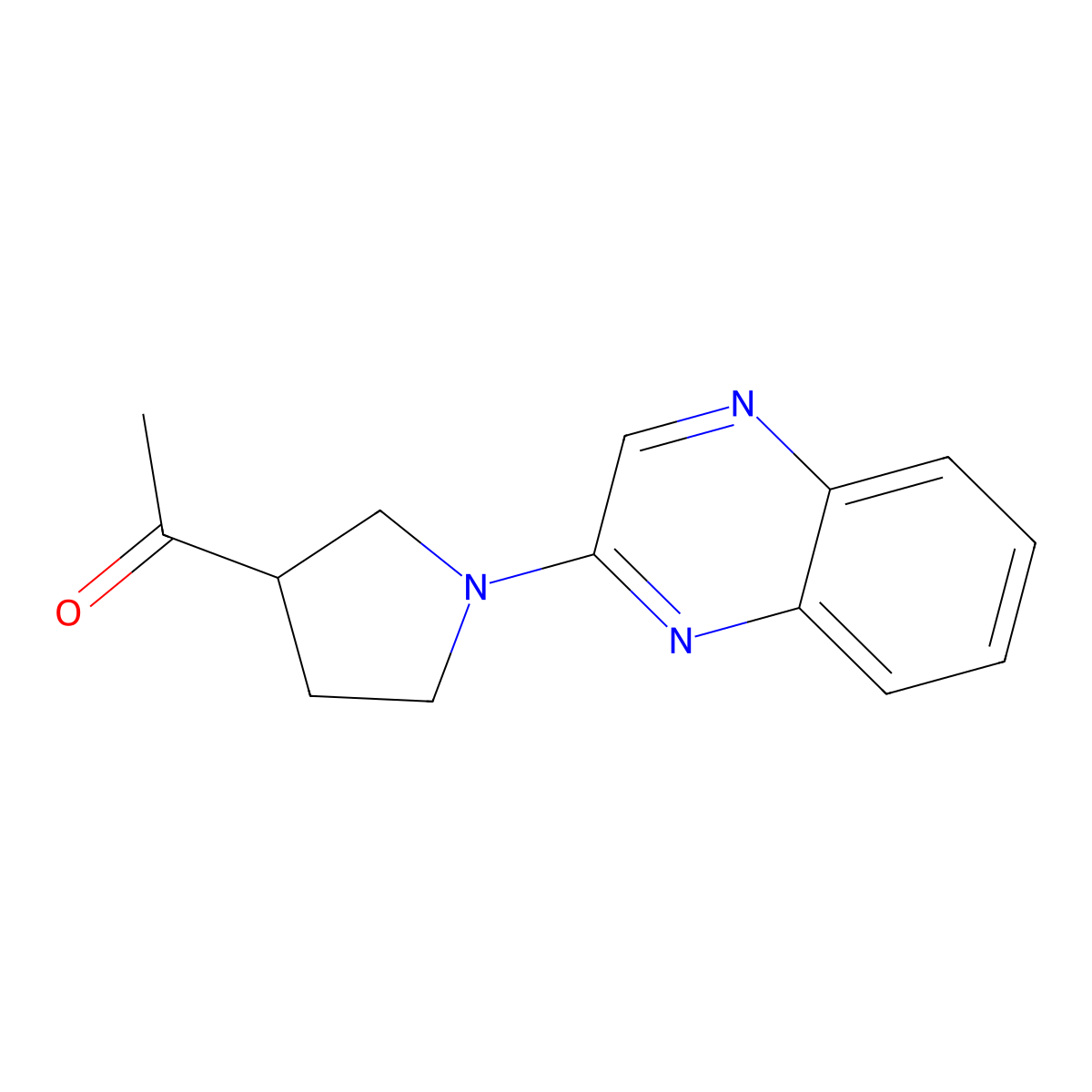 1-(1-(Quinoxalin-2-yl)pyrrolidin-3-yl)ethanone molecular structure, CAS 2034380-93-1