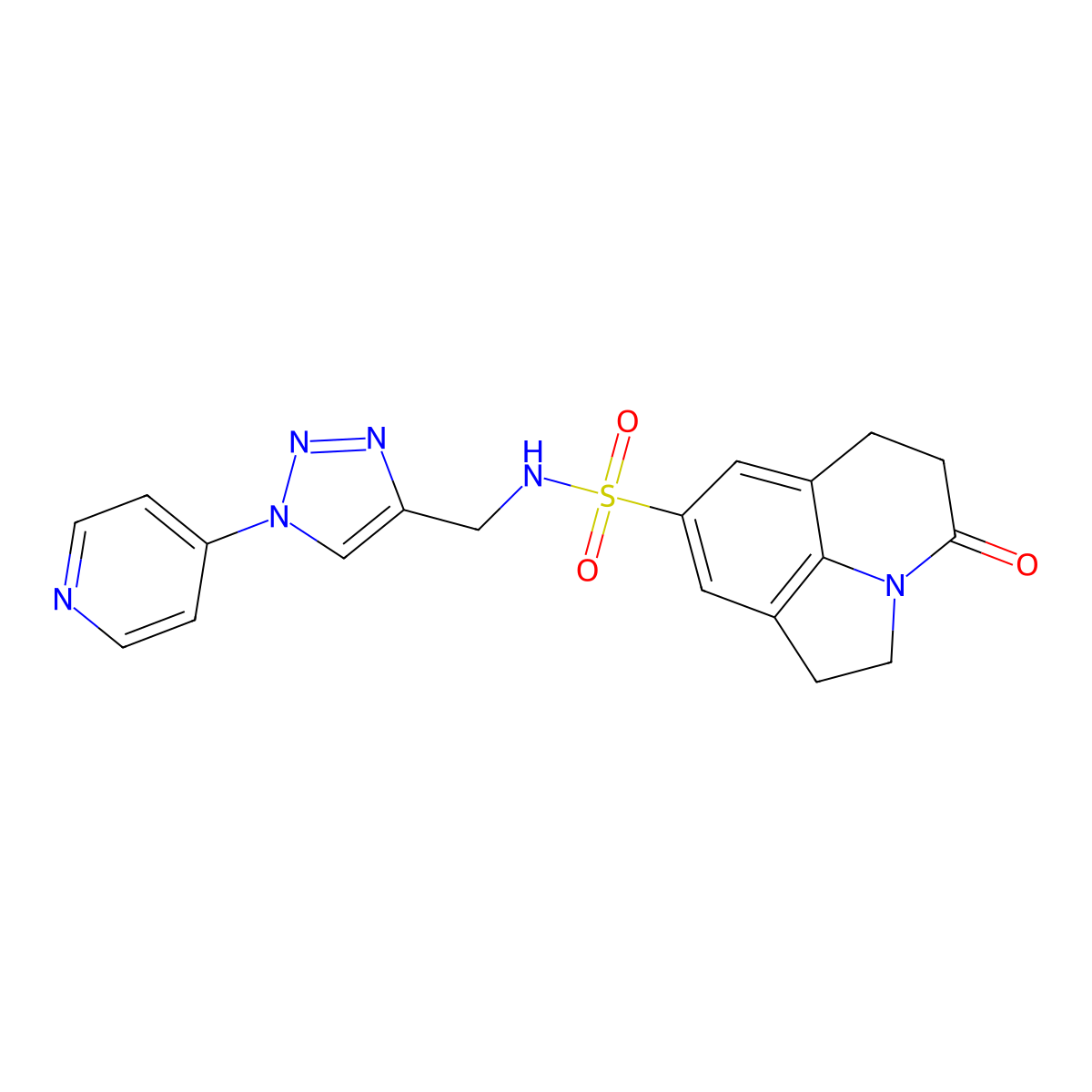 11-oxo-N-{[1-(pyridin-4-yl)-1H-1,2,3-triazol-4-yl]methyl}-1-azatricyclo[6.3.1.0^{4,12}]dodeca-4(12),5,7-triene-6-sulfonamide molecular structure, CAS 2034380-96-4