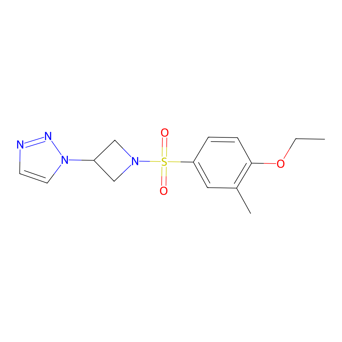 1-(1-((4-ethoxy-3-methylphenyl)sulfonyl)azetidin-3-yl)-1H-1,2,3-triazole molecular structure, CAS 2034380-97-5