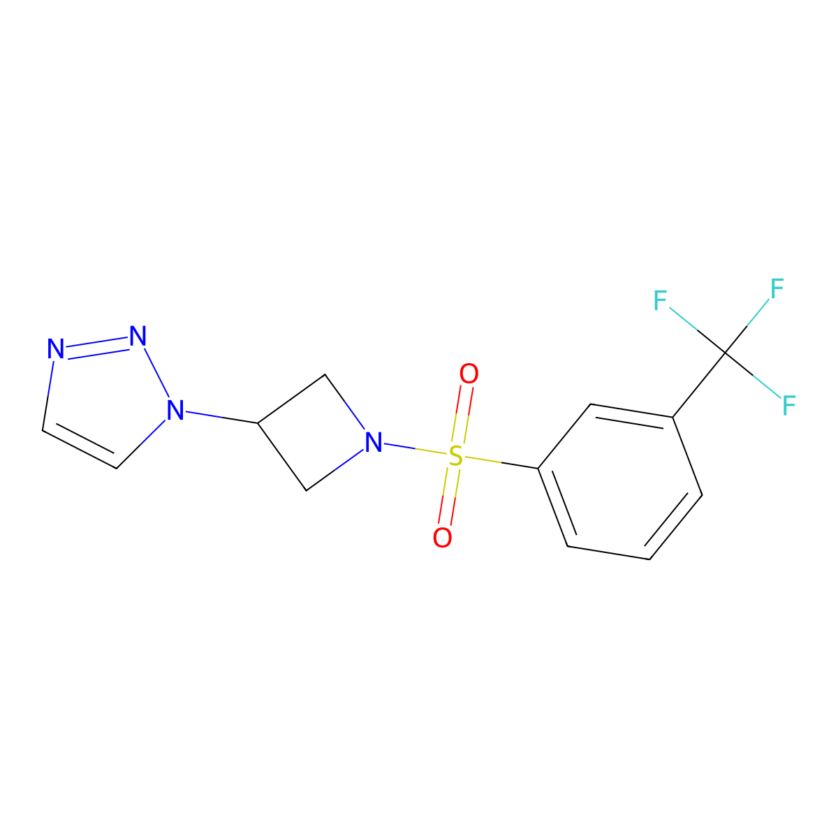 1-(1-((3-(trifluoromethyl)phenyl)sulfonyl)azetidin-3-yl)-1H-1,2,3-triazole molecular structure, CAS 2034381-03-6