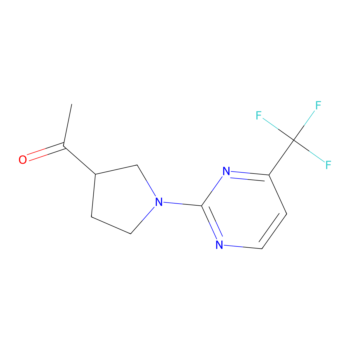 1-(1-(4-(Trifluoromethyl)pyrimidin-2-yl)pyrrolidin-3-yl)ethanone molecular structure, CAS 2034381-07-0