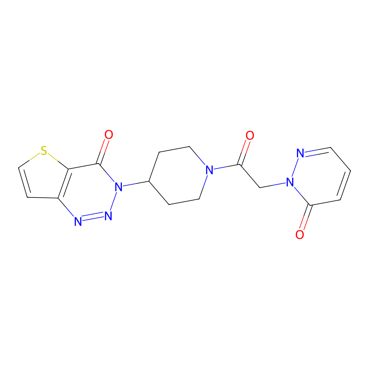 3-(1-(2-(6-oxopyridazin-1(6H)-yl)acetyl)piperidin-4-yl)thieno[3,2-d][1,2,3]triazin-4(3H)-one molecular structure, CAS 2034381-08-1