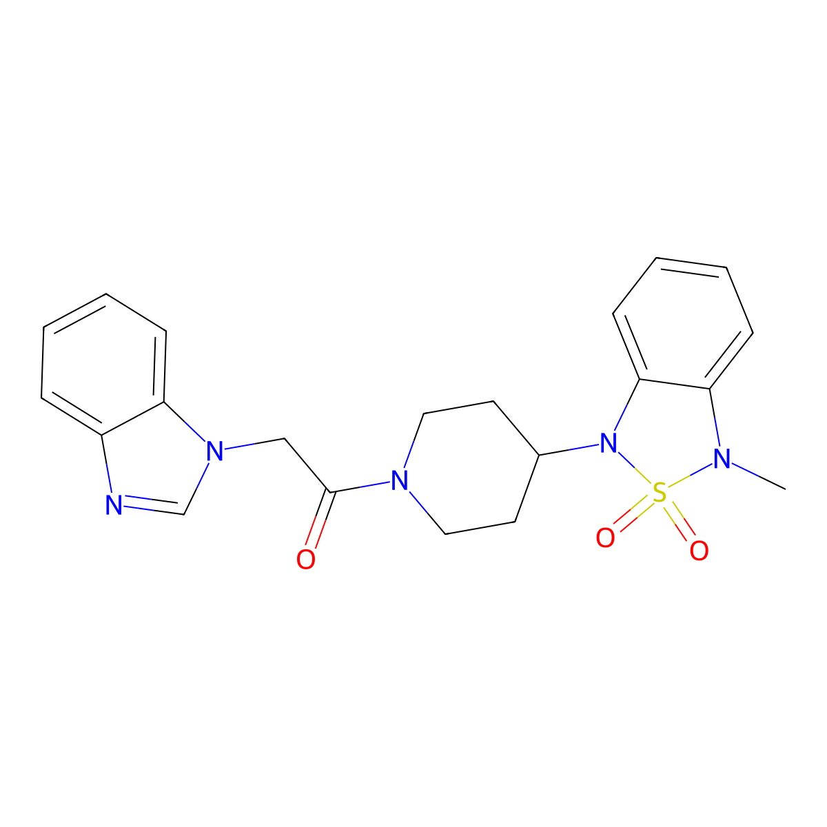 2-(1H-benzo[d]imidazol-1-yl)-1-(4-(3-methyl-2,2-dioxidobenzo[c][1,2,5]thiadiazol-1(3H)-yl)piperidin-1-yl)ethanone molecular structure, CAS 2034381-16-1