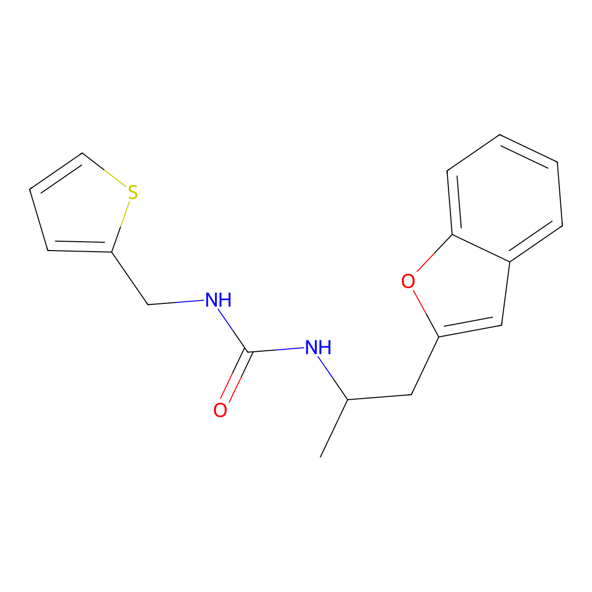 1-(1-(Benzofuran-2-yl)propan-2-yl)-3-(thiophen-2-ylmethyl)urea molecular structure, CAS 2034381-20-7