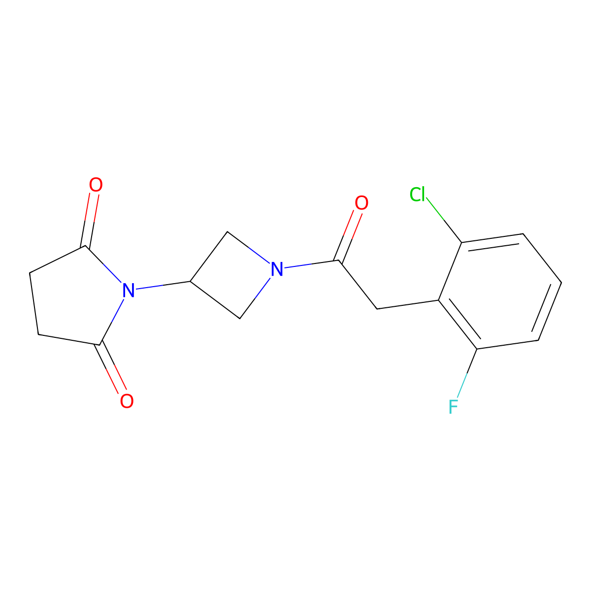 1-{1-[2-(2-Chloro-6-fluorophenyl)acetyl]azetidin-3-yl}pyrrolidine-2,5-dione molecular structure, CAS 2034381-25-2