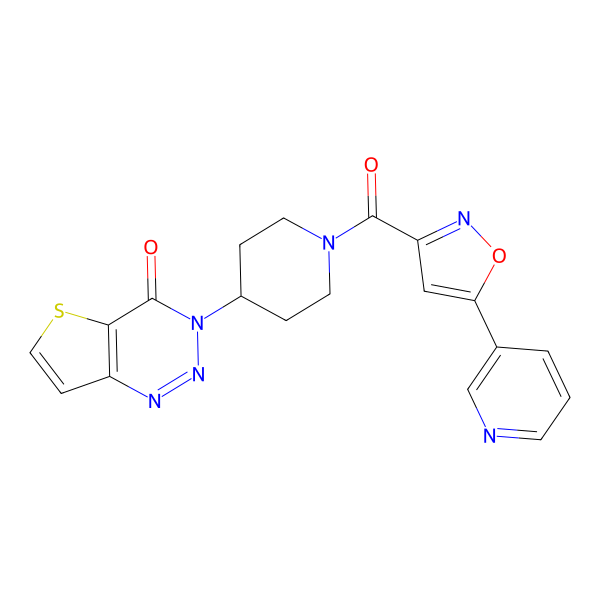 3-(1-(5-(pyridin-3-yl)isoxazole-3-carbonyl)piperidin-4-yl)thieno[3,2-d][1,2,3]triazin-4(3H)-one molecular structure, CAS 2034381-27-4