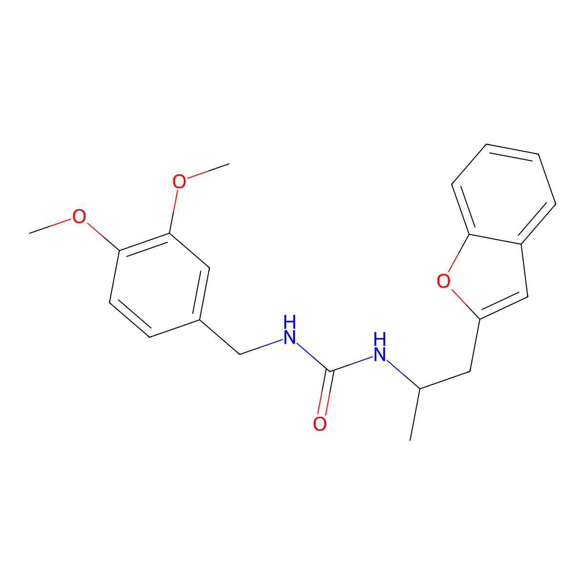 1-(1-(Benzofuran-2-yl)propan-2-yl)-3-(3,4-dimethoxybenzyl)urea molecular structure, CAS 2034381-30-9