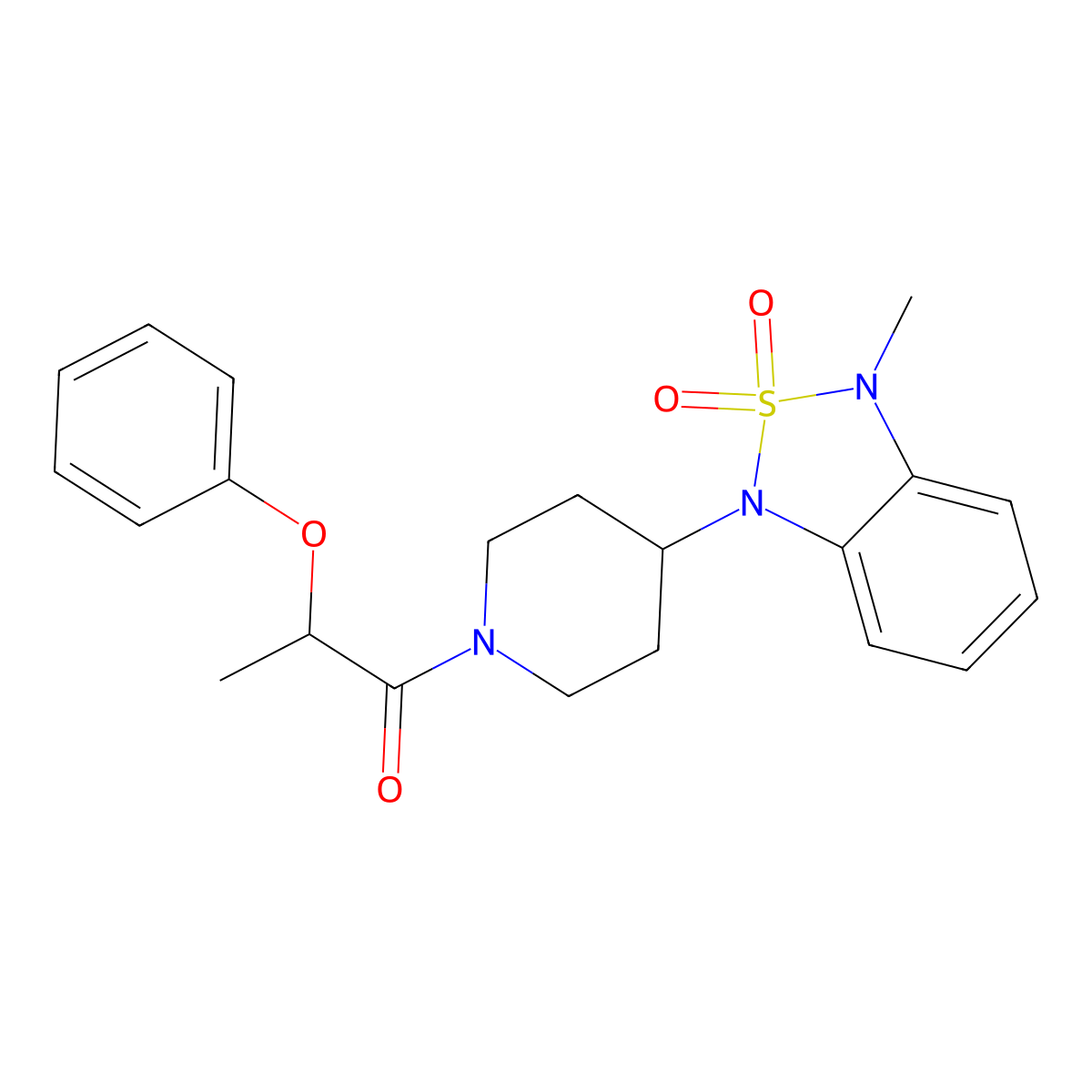1-Methyl-3-[1-(2-phenoxypropanoyl)piperidin-4-yl]-1,3-dihydro-2lambda6,1,3-benzothiadiazole-2,2-dione molecular structure, CAS 2034381-32-1