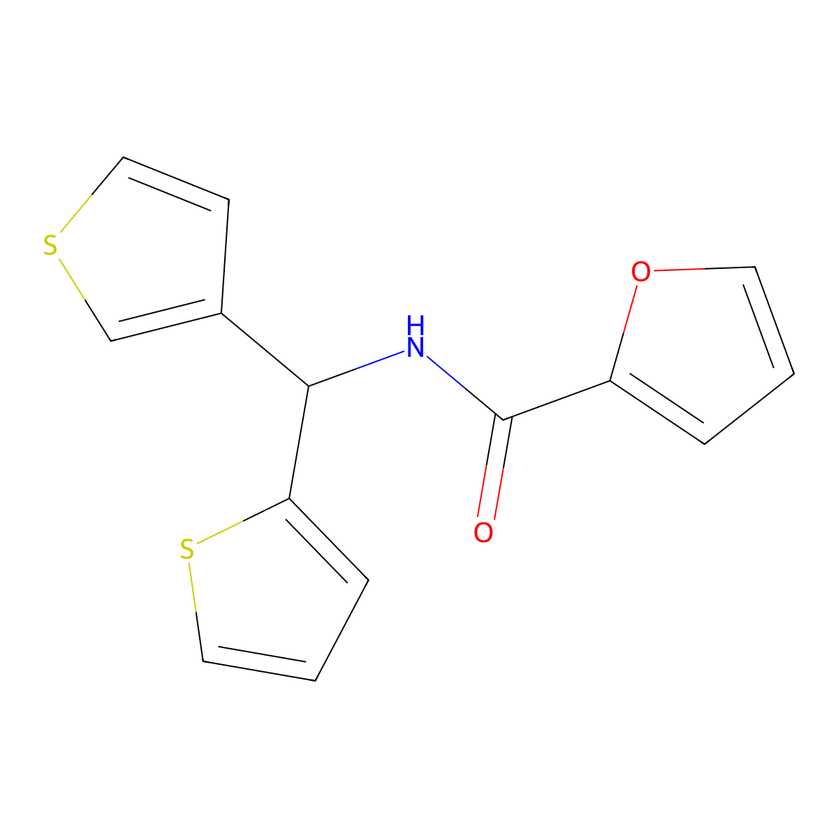 N-(thiophen-2-yl(thiophen-3-yl)methyl)furan-2-carboxamide molecular structure, CAS 2034381-34-3