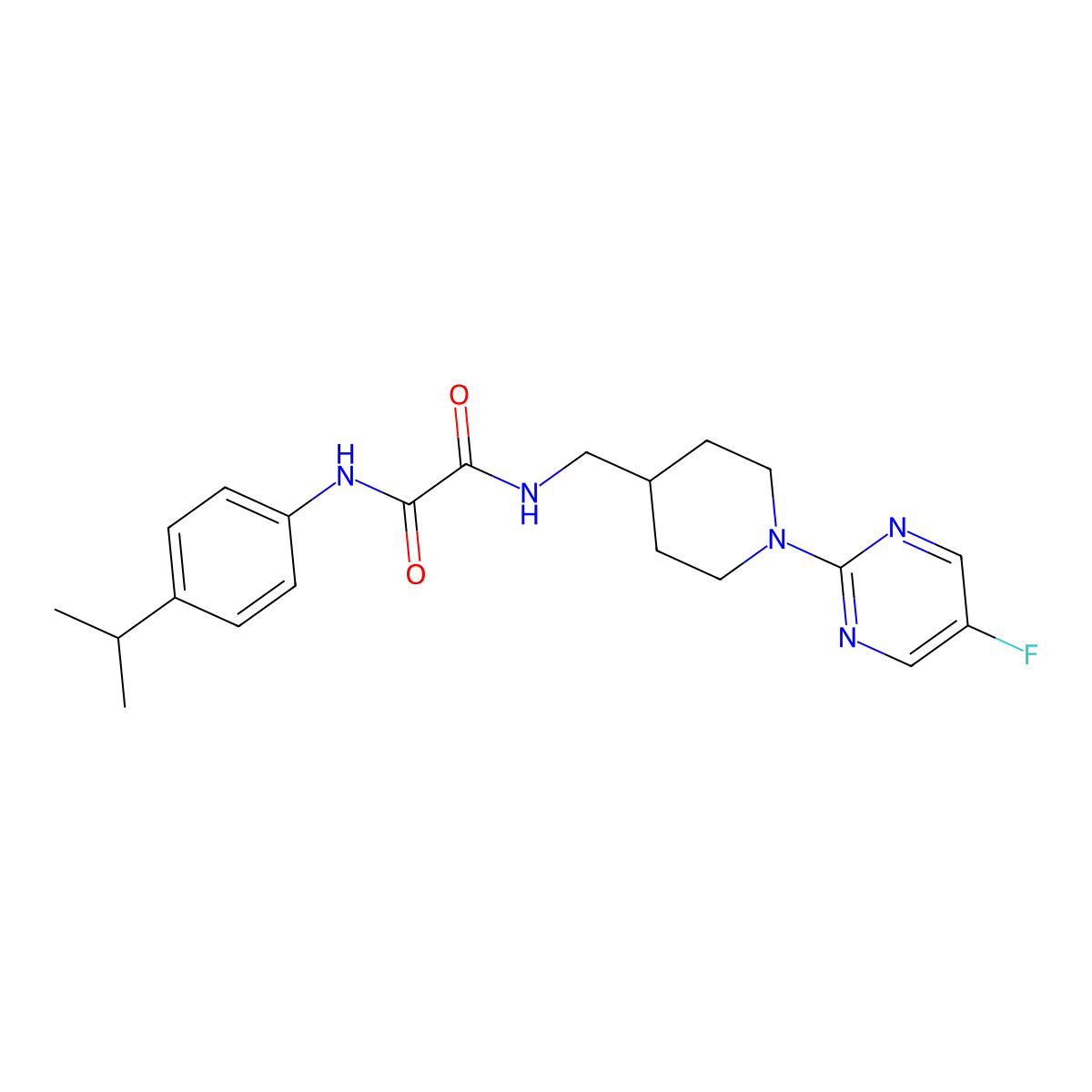 N1-((1-(5-fluoropyrimidin-2-yl)piperidin-4-yl)methyl)-N2-(4-isopropylphenyl)oxalamide molecular structure, CAS 2034381-41-2