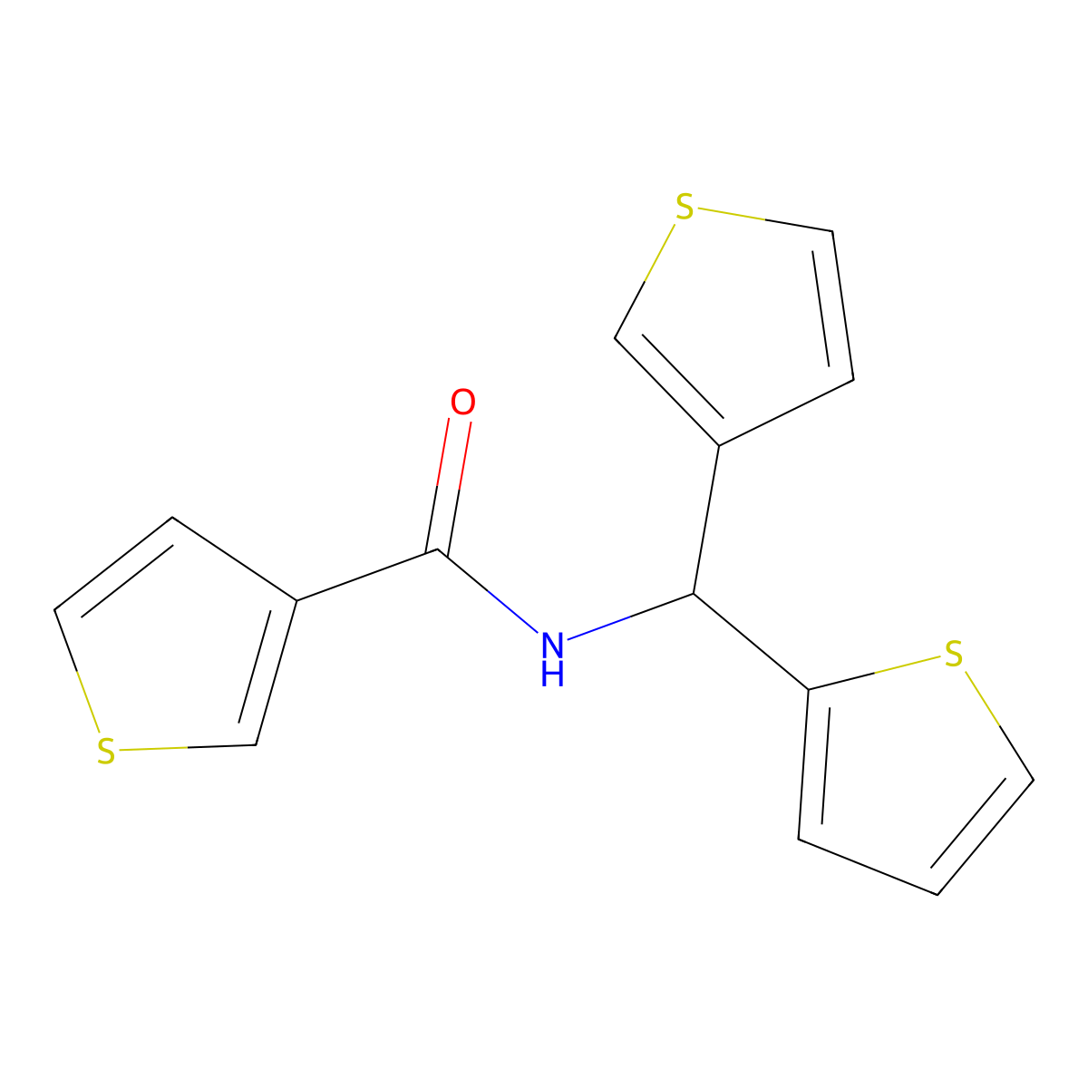 N-(thiophen-2-yl(thiophen-3-yl)methyl)thiophene-3-carboxamide molecular structure, CAS 2034381-42-3