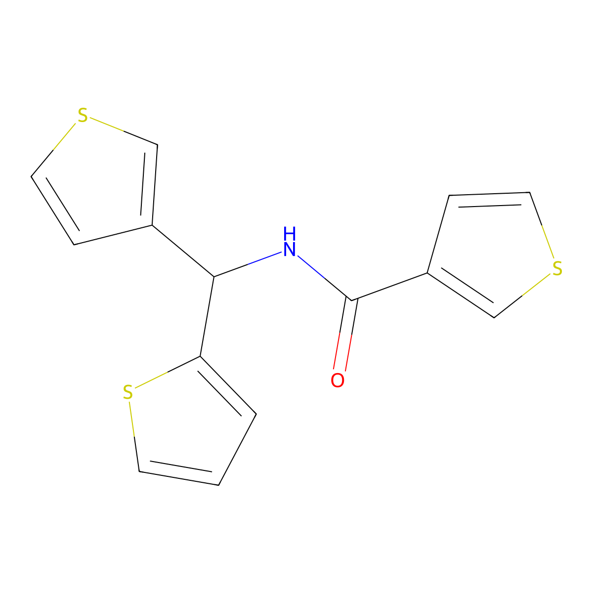 N-(thiophen-2-yl(thiophen-3-yl)methyl)thiophene-3-carboxamide molecular structure, CAS 2034381-42-3