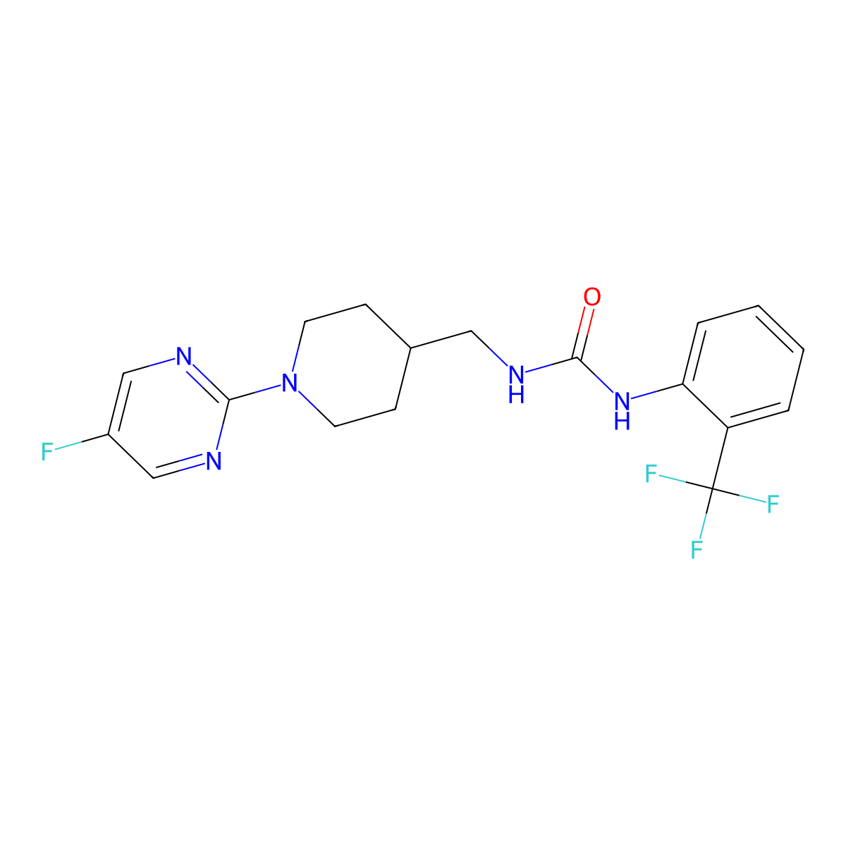1-((1-(5-Fluoropyrimidin-2-yl)piperidin-4-yl)methyl)-3-(2-(trifluoromethyl)phenyl)urea molecular structure, CAS 2034381-58-1