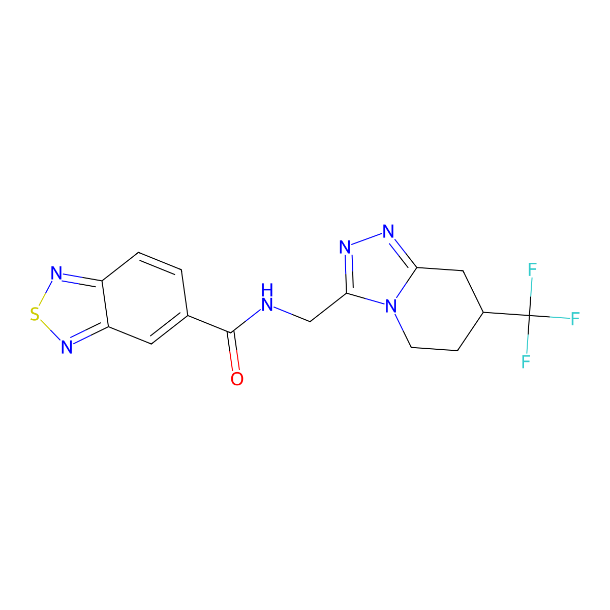 N-((7-(trifluoromethyl)-5,6,7,8-tetrahydro-[1,2,4]triazolo[4,3-a]pyridin-3-yl)methyl)benzo[c][1,2,5]thiadiazole-5-carboxamide molecular structure, CAS 2034381-59-2