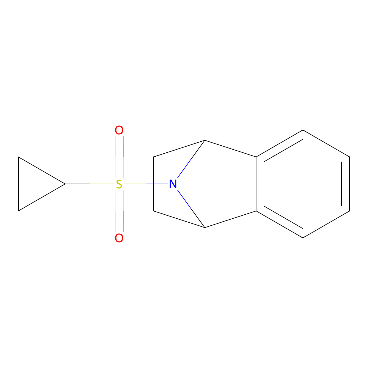9-(Cyclopropylsulfonyl)-1,2,3,4-tetrahydro-1,4-epiminonaphthalene molecular structure, CAS 2034381-66-1