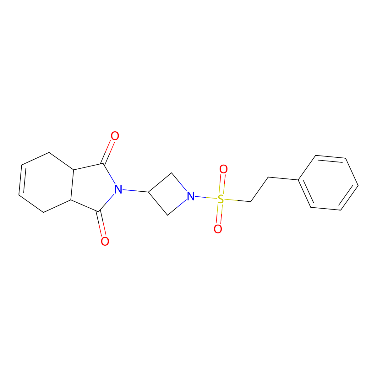 2-(1-(phenethylsulfonyl)azetidin-3-yl)-3a,4,7,7a-tetrahydro-1H-isoindole-1,3(2H)-dione molecular structure, CAS 2034381-67-2