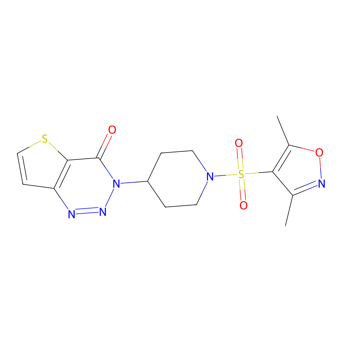 3-(1-((3,5-dimethylisoxazol-4-yl)sulfonyl)piperidin-4-yl)thieno[3,2-d][1,2,3]triazin-4(3H)-one molecular structure, CAS 2034381-79-6